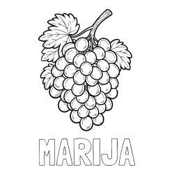 Online izdelana pobarvanka - Pobarvanka imena MARIJA in pobarvanka velikega grozdja