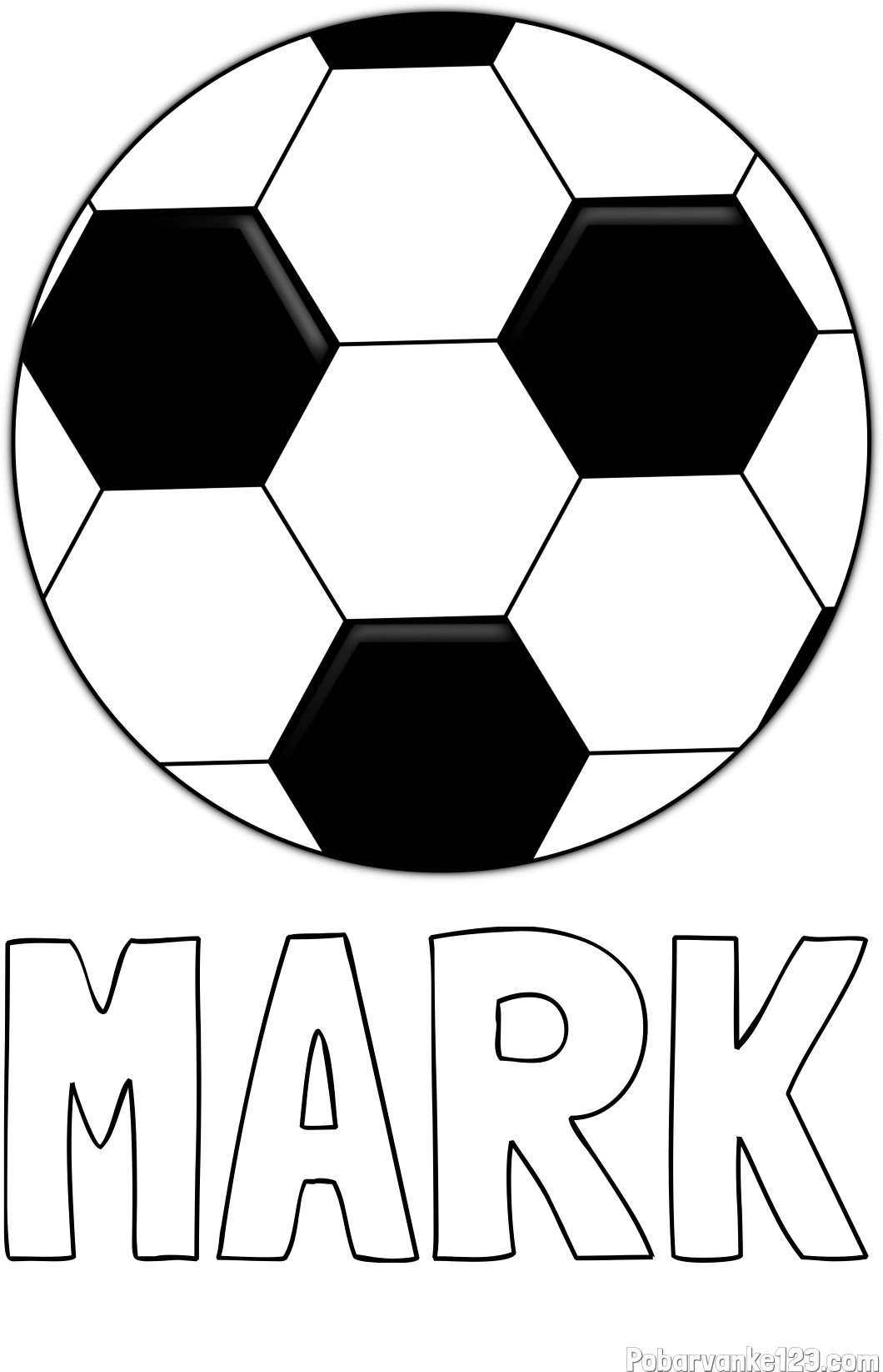 Pobarvanka imena MARK in pobarvanka nogometne žoge