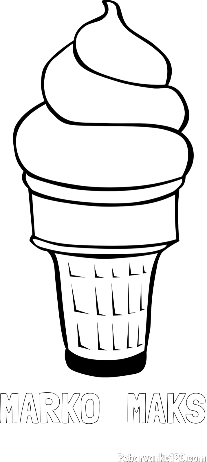 Pobarvanka imena MARKO   MAKS in pobarvanka sladoled