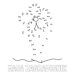 Online izdelana pobarvanka - Pobarvanka imena MAŠA ZAGRADIŠNIK in pobarvanka rože - poveži številke