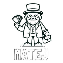 Online izdelana pobarvanka - Pobarvanka imena MATEJ in pobarvanka požrešnega bankirja