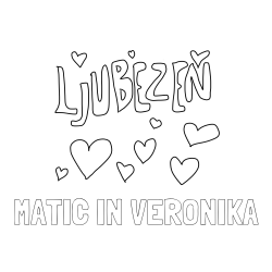 Online izdelana pobarvanka - Pobarvanka imena MATIC IN VERONIKA in pobarvanka ljubezni ❤
