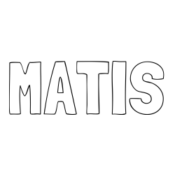 Online izdelana pobarvanka - Pobarvanka imena MATIS