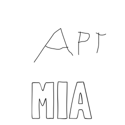 Online izdelana pobarvanka - Pobarvanka imena MIA in I LOVE APT