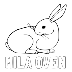 Online izdelana pobarvanka - Pobarvanka imena MILA OVEN in pobarvanka zajčka, ki je nekaj opazil