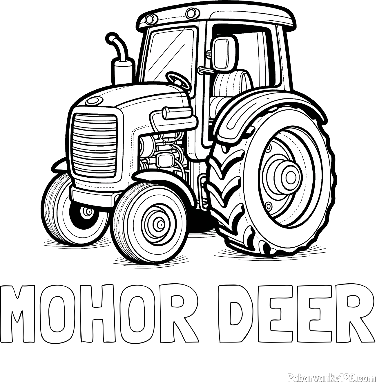 Pobarvanka imena MOHOR DEER in pobarvanka starega, a lepega traktorja