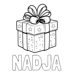Online izdelana pobarvanka - Pobarvanka imena NADJA in pobarvanka božičnega darila