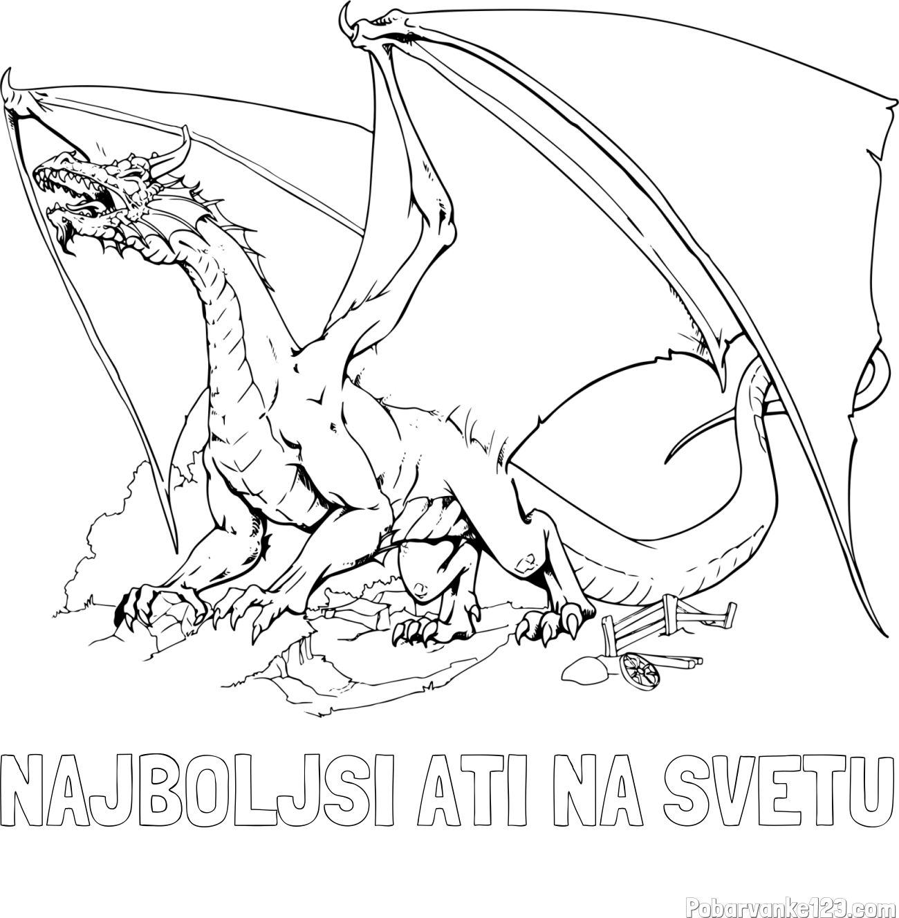 Pobarvanka imena NAJBOLJŠI ATI NA SVETU in pobarvanka strašnega zmaja