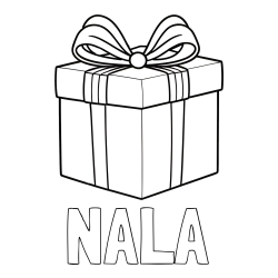 Online izdelana pobarvanka - Pobarvanka imena NALA in pobarvanka darila s pentljo