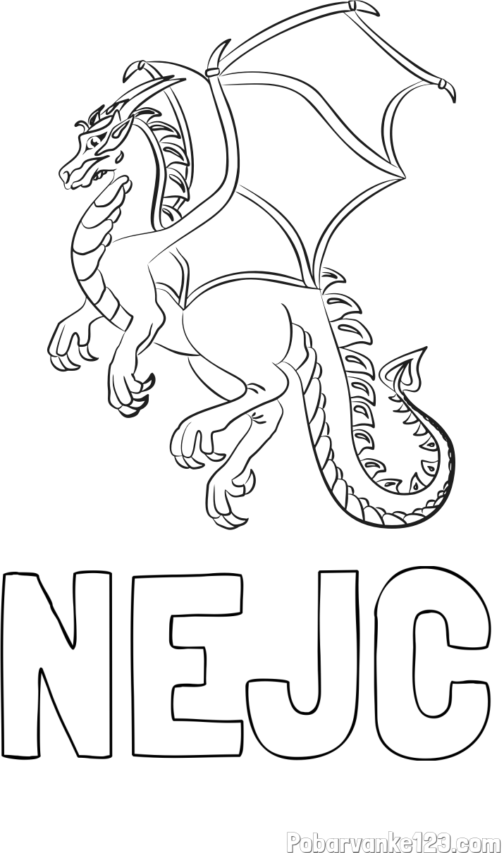 Pobarvanka imena NEJC in pobarvanka strašnega zmaja