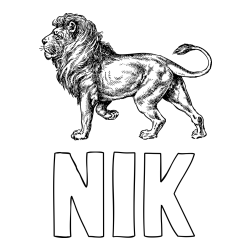 Online izdelana pobarvanka - Pobarvanka imena NIK in pobarvanka leva