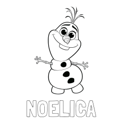 Online izdelana pobarvanka - Pobarvanka imena NOELICA in pobarvanka prisrčnega snežaka Olaf
