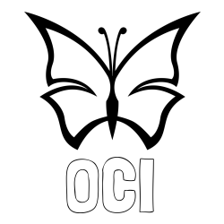 Online izdelana pobarvanka - Pobarvanka imena OČI in otroška pobarvanka metulja