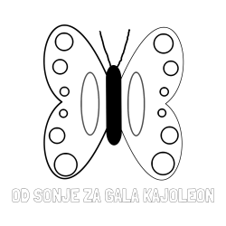 Online izdelana pobarvanka - Pobarvanka imena OD SONJE ZA GALA KAJOLEON in preprosta otroška pobarvanka metuljčka