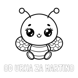 Online izdelana pobarvanka - Pobarvanka imena OD URHA ZA MARTINO in otroška pobarvanka ljubke čebele