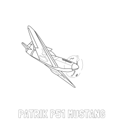 Online izdelana pobarvanka - Pobarvanka imena PATRIK P51 MUSTANG in pobarvanka lovca