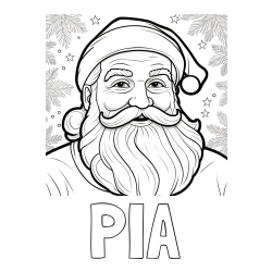 Online izdelana pobarvanka - Pobarvanka imena PIA in Čudovita pobarvanka nasmejanega Božička