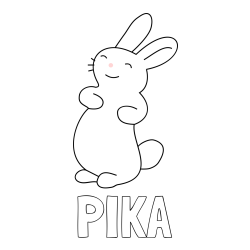 Online izdelana pobarvanka - Pobarvanka imena PIKA in pobarvanka nasmejanega zajčka