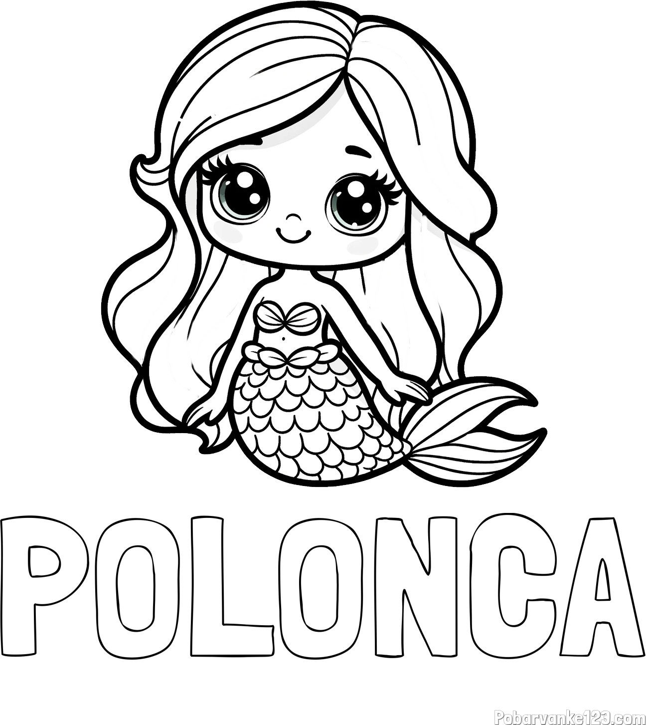 Pobarvanka imena POLONCA in pobarvanka prikupne morske deklice