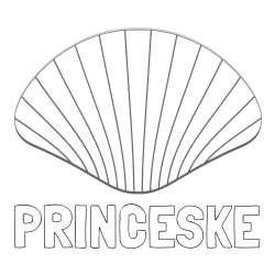 Online izdelana pobarvanka - Pobarvanka imena PRINCESKE in pobarvanka preproste školjke