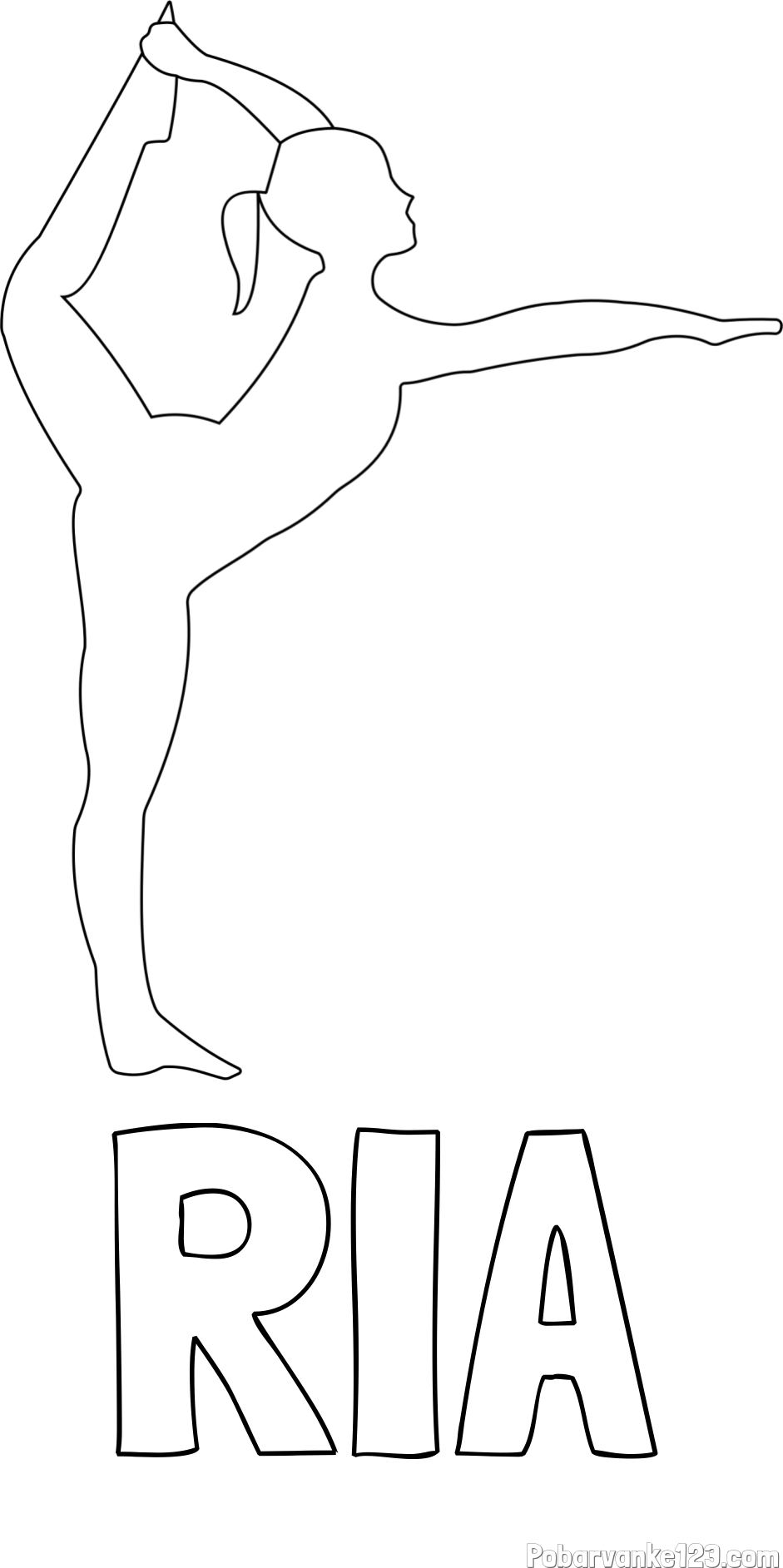 Pobarvanka imena RIA in pobarvanka baletke med ogrevanjem