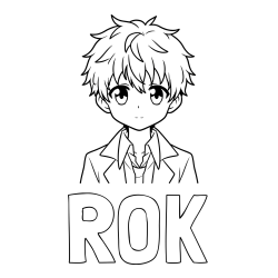 Online izdelana pobarvanka - Pobarvanka imena ROK in pobarvanka fanta v anime slogu