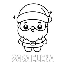 Online izdelana pobarvanka - Pobarvanka imena SARA ELENA in enostavna otroška pobarvanka Božička