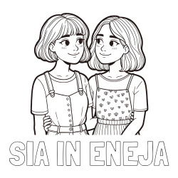 Online izdelana pobarvanka - Pobarvanka imena SIA IN ENEJA in pobarvanka dveh najboljših prijateljic