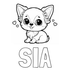 Pobarvanka imena SIA in pobarvanka čivave