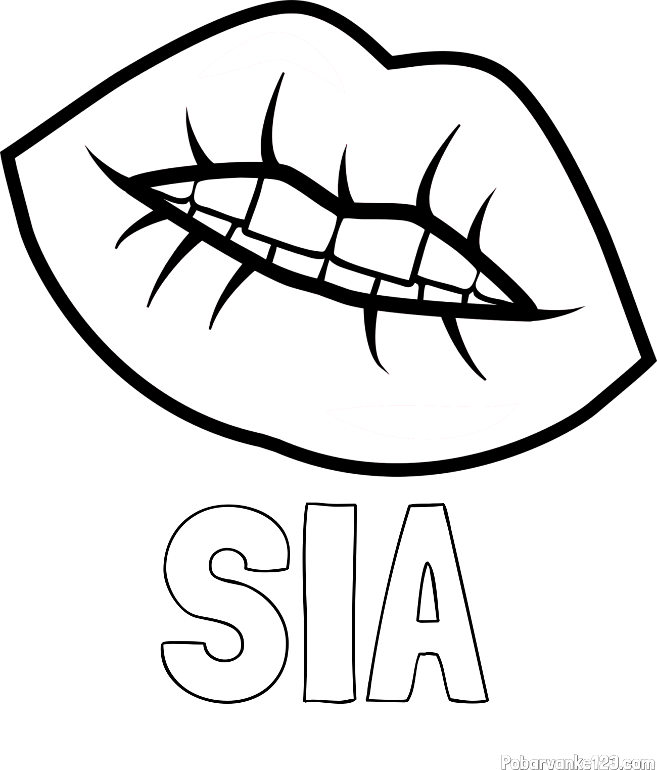 Pobarvanka imena SIA in pobarvanka ustnic