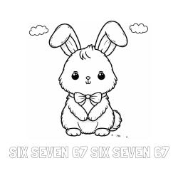 Online izdelana pobarvanka - Pobarvanka imena SIX SEVEN 67 SIX SEVEN 67 in pobarvanka prikupnega zajčka