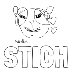 Online izdelana pobarvanka - Pobarvanka imena STICH in angel