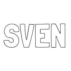 Online izdelana pobarvanka - Pobarvanka imena SVEN