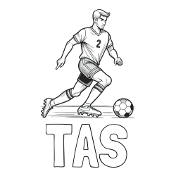 Online izdelana pobarvanka - Pobarvanka imena TAŠ in pobarvanka nogometaša