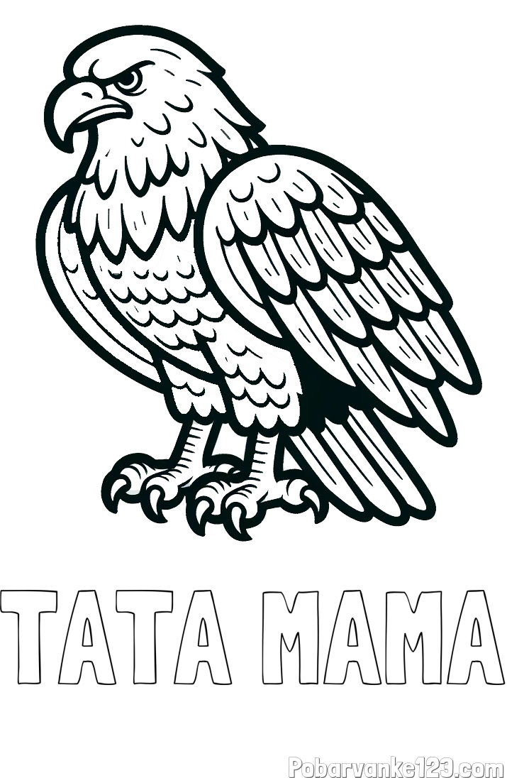 Pobarvanka imena TATA MAMA in pobarvanka orla