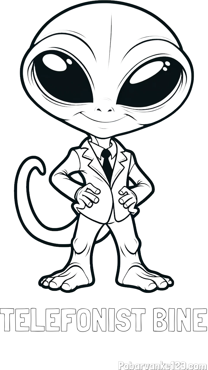 Pobarvanka imena TELEFONIST BINE in pobarvanka nenavadnega vesoljca