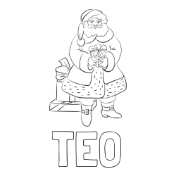 Online izdelana pobarvanka - Pobarvanka imena TEO in pobarvanka čudovitega Božička