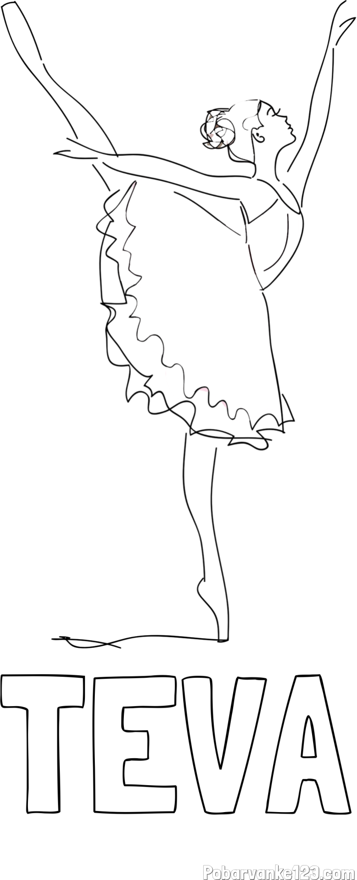 Pobarvanka imena TEVA in pobarvanka ljubke baletke