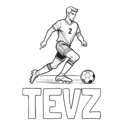 Online izdelana pobarvanka - Pobarvanka imena TEVŽ in pobarvanka nogometaša