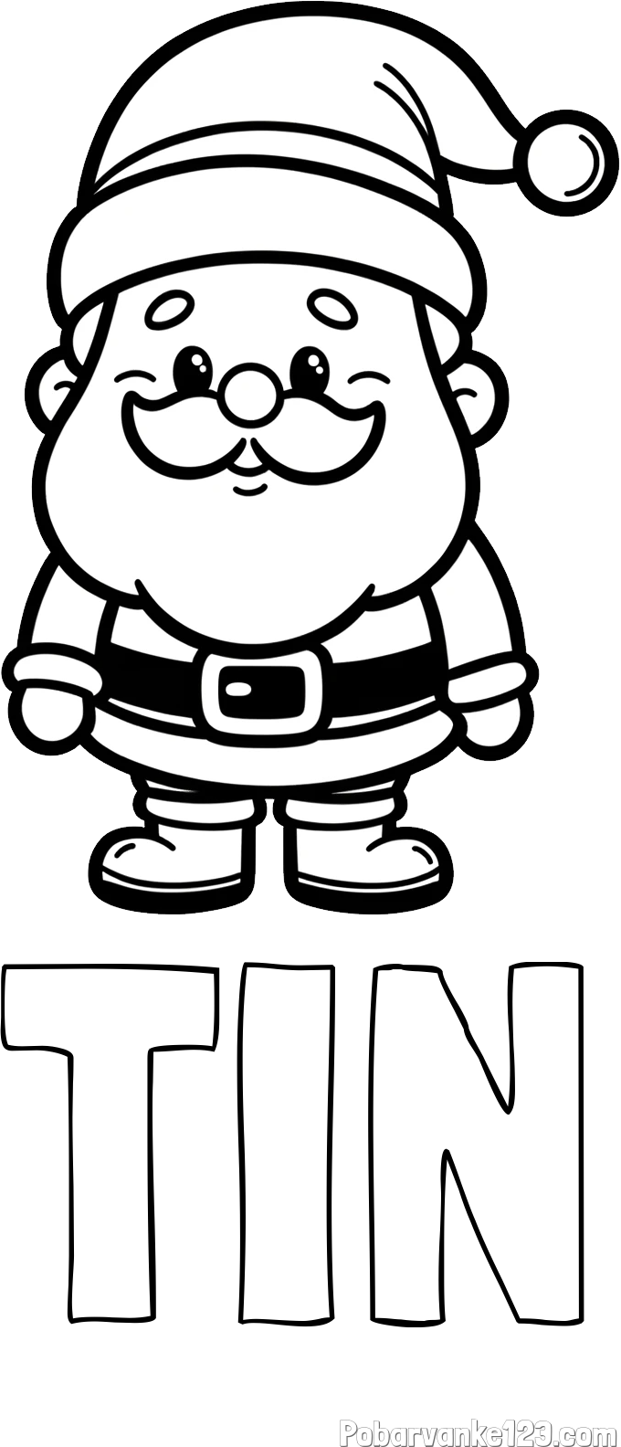 Pobarvanka imena TIN in otroška pobarvanka Božička