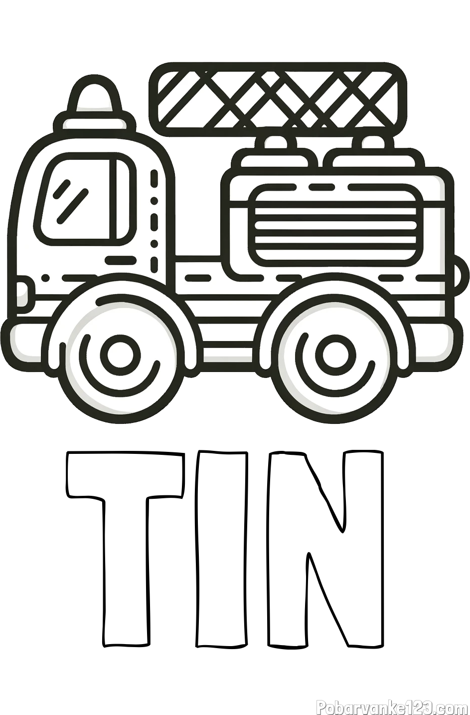 Pobarvanka imena TIN in pobarvanka gasilski avto