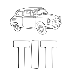 Online izdelana pobarvanka - Pobarvanka imena TIT in pobarvanka fička