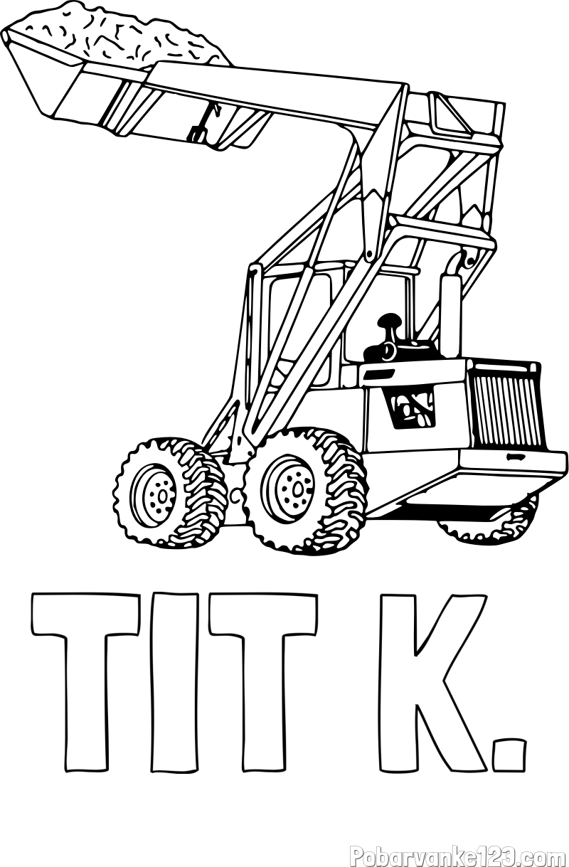 Pobarvanka imena TIT K. in pobarvanka velikega traktorja