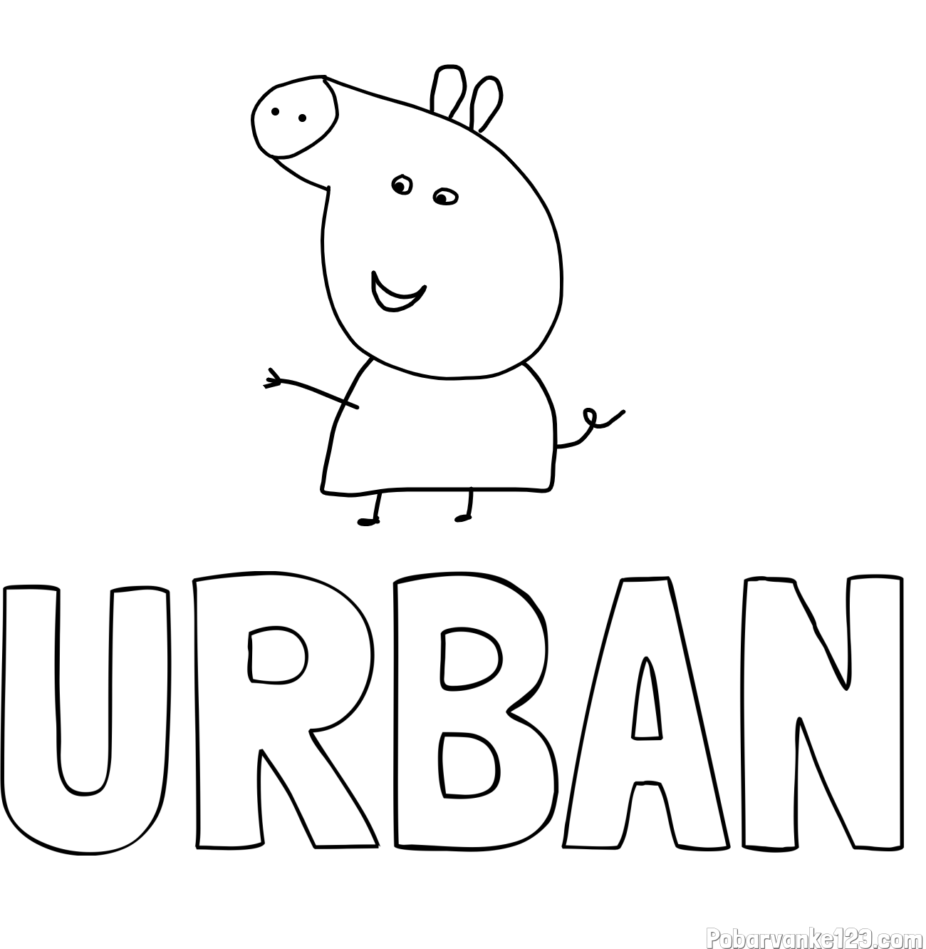 Pobarvanka imena URBAN in pobarvanka pujse PEPE 🐽