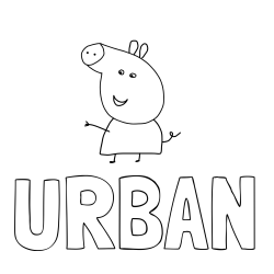 Online izdelana pobarvanka - Pobarvanka imena URBAN in pobarvanka pujse PEPE 🐽