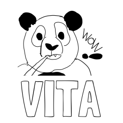 Online izdelana pobarvanka - Pobarvanka imena VITA in pobarvanka “Prestrašena panda”