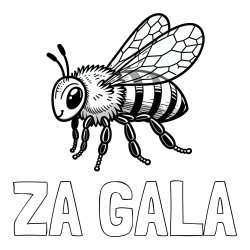 Online izdelana pobarvanka - Pobarvanka imena ZA GALA in otroška pobarvanka čebele (realistična)