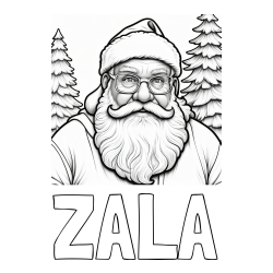Online izdelana pobarvanka - Pobarvanka imena ZALA in pobarvanka Božička z očali