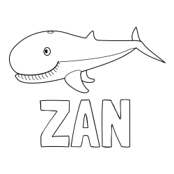 Online izdelana pobarvanka - Pobarvanka imena ŽAN in pobarvanka kita