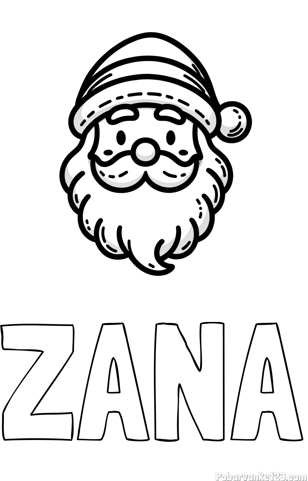 Pobarvanka imena ŽANA in pobarvanka Božička za najmlajše